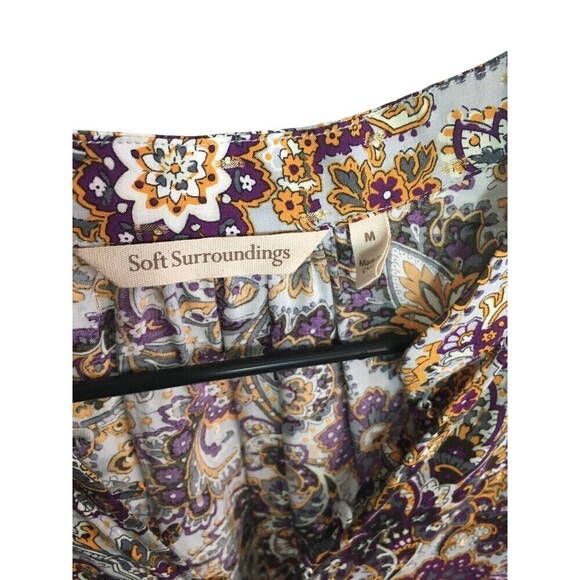 Soft Surroundings Top Women's Size Medium Multicolor Floral Button Up - Picture 6 of 6